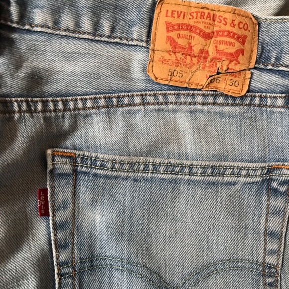 Levi’s Red Tab 505, Distressed, Faded, Light Denim 36W (Short inseam) - Picture 14 of 15